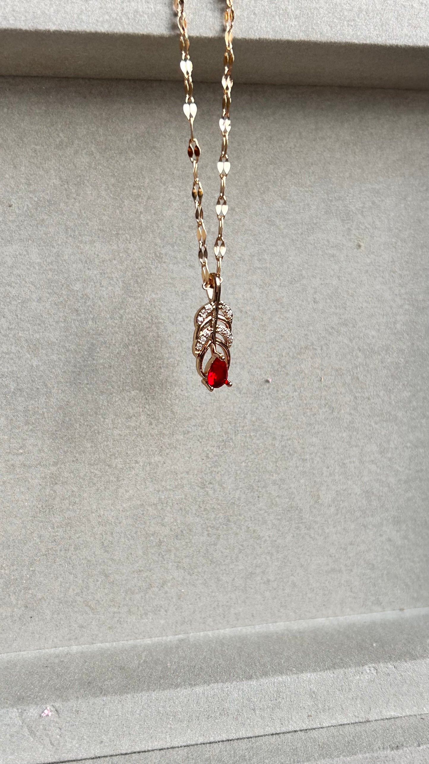 RUBY DROPLET NECKLACE