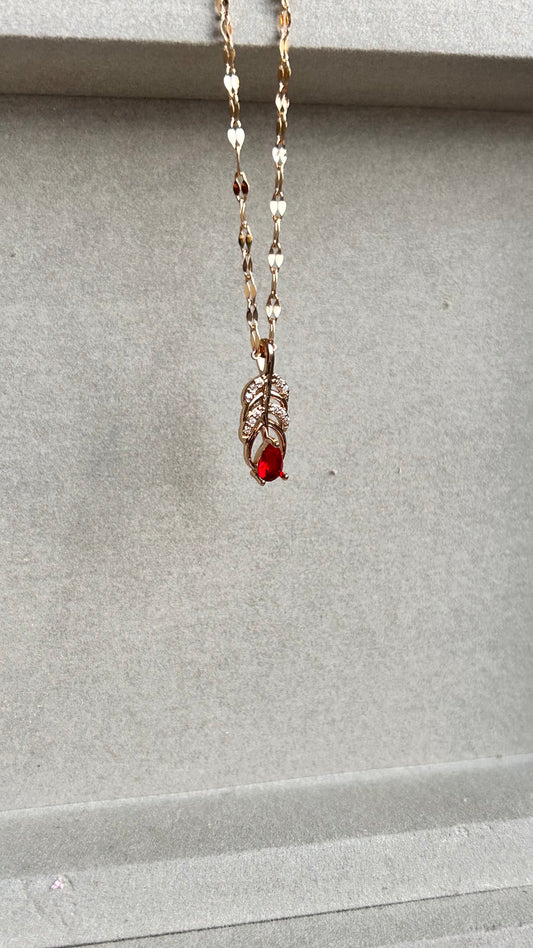 RUBY DROPLET NECKLACE