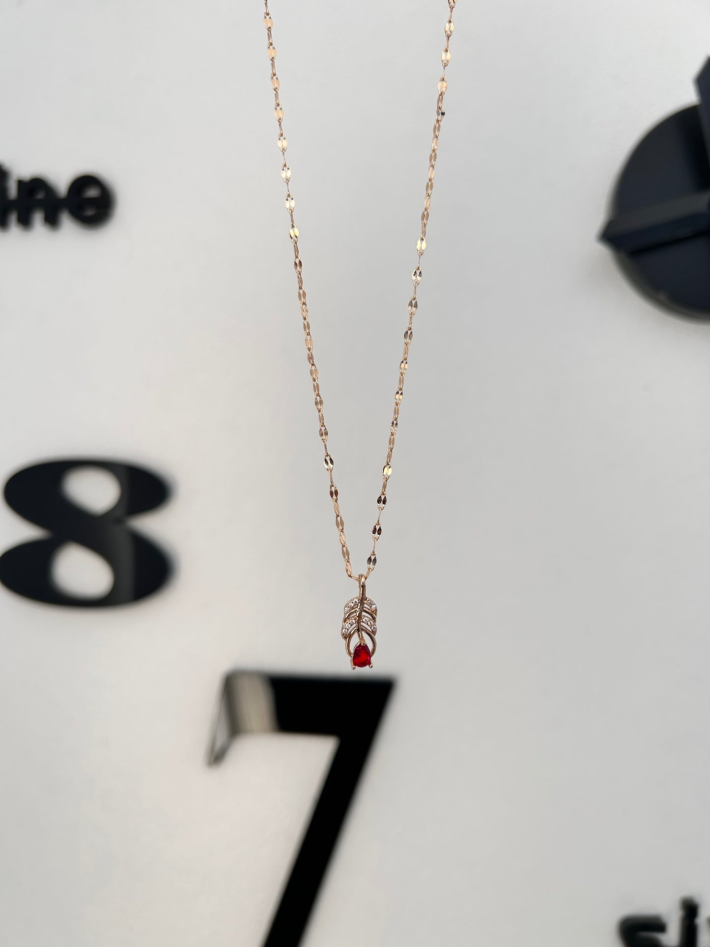 RUBY DROPLET NECKLACE