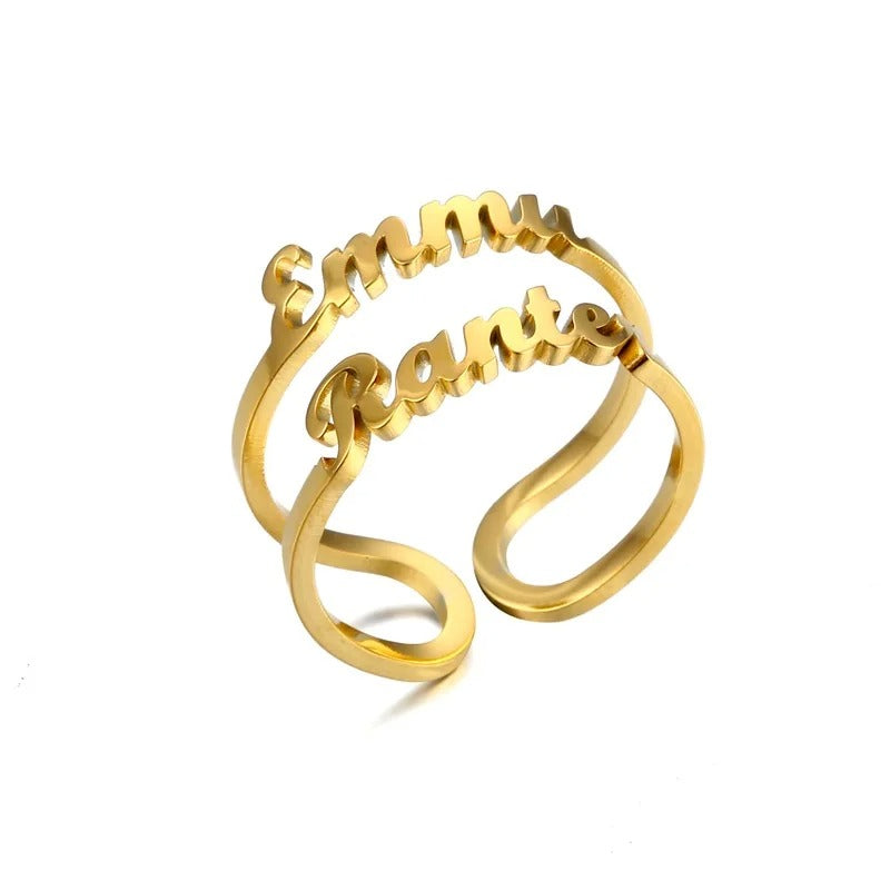 CUSTOM DOUBLE NAMES RING